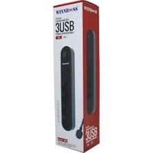 Renas Store Chermik WINNBOSS-3402 Termal Akım Korumalı (4lü Priz) (3x Usb) (2mt) (Anahtarlı) Uzatma Kablo Siyah (10A & 2500W)*40