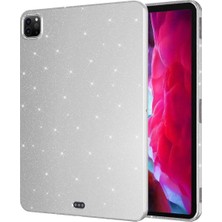 Renas Store Constraın - iPad Pro 11 2022 M2 Simli Parlak Görünümlü ile Uyumlu Tablet Koton Kılıf-Gümüş 2