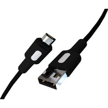 Renas Store Coral Micro USB Hızlı Şarj Kablosu (Siyah + Beyaz/siyah Uç) (150 Cm)