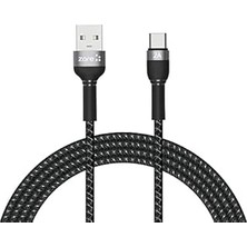 Renas Store Shira Serisi Type-C USB Kablo 2 Metre Siyah