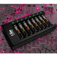 Renas Store I-Gen G811 8'li Pil Şarj Aleti + 8 Adet Aaa Pro 1100 Mah Şarj Edilebilir Ince Şarjlı Kalem Pilli Set 1.2V Ni-Mh
