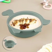 Renas Store Meleni Baby Kaplumbağa Figürlü Silikon Bebek Mama Kasesi - Şekilli Bebek Beslenme Kasesi - Yeşil