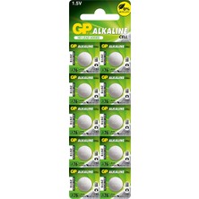 Renas Store Gp Batteries GPA76 LR44/A76/V13GA/AG13 Boy Alkalin Düğme Pil, 1.5 Volt, 10'lu Kart