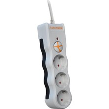 Renas Store Tuncmatık TSK19009 Powersurge 3-Surge Protectıon PLUG-1050 Joule-Wıth Cable Beyaz