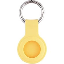 Renas Store Airtag ile Uyumlu Silikon Anahtarlık Kılıfı 01 Sarı