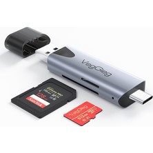 Renas Store Veggieg Type-C ve USB 2.0 Sd-Microsd Tf Kart Okuyucu