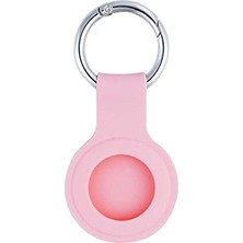 Renas Store Airtag ile Uyumlu Silikon Anahtarlık Kılıfı 01 Pembe Açık