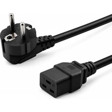 Renas Store Primex PX-SRV15 2 Metre 3x1.5mm C19 Ups Server Power Kablo, Full Bakır C19 Schuko Güç Kablosu, 16A 250V Sunucu Pdu Ups Veri Merkezi Güç Bağlantı Kablosu, Siyah