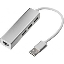 Renas Store Kenly USB 3.0 To RJ45 Ethernet Adaptör 3 Port USB Hub Alüminyum Gövde Tak Çalıştır Laptop Pc Uyumlu