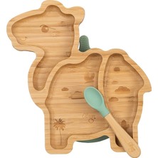 Renas Store Citron Bölmeli Vakum Tabanlı Organik Bambu Çocuk Yemek Takımı - Camel 1073575