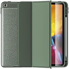 Renas Store Apple iPad 9. Nesil 10.2" ile Uyumlu Kılıf Klons Kalem Bölmeli Case A2602 A2603 A2604 A2605 Koyu Yeşil