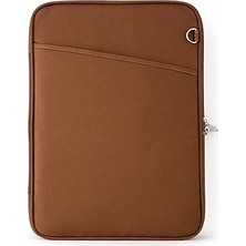 Renas Store 13" - 14'' - 15'' Inç Uyumlu Kahverengi Notebook Laptop Çantası Omuz Askılı Su Geçirmez Kumaş
