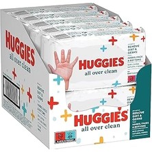 Renas Store Huggies All Over Clean Bebek Islak Mendil 56 Adet - 10'lu Paket (10 x 56 Paket, Toplam 560 Mendil) (Yüz, El ve Fundulet Için Güvenli)