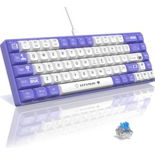 Renas Store Ajazz AK680 65% Kablolu Hotswap Mekanik Oyun Klavyesi,68 Tuşlu Taşınabilir Anti-Ghosting Klavye,gökkuşağı Arkadan Aydınlatmalı Programlanabilir,ergonomik,kahverengi Mor Beyaz, Anahtar-Mavi