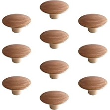 Renas Store 10 Adet Bohem Plastik Dış Bükey Kulp Açık Ceviz Renk Mobilya Mutfak Dolap Dolabı Çekmece Kulpu Kulbu