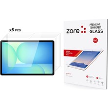 Renas Store Undeplus Samsung Galaxy Tab S10FE Plus ile Uyumlu Tablet Set 5 Adet Temperli Cam Ekran Koruyucu Şeffaf