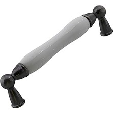 Renas Store Domaniç Porselen Antik Nikel Kulp 128 mm Mobilya Çekmece Mutfak Dolabı Dolap Kapak Kulplar Kulb Kulp