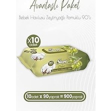 Renas Store Sleepy Zeytinyağlı ve Pamuklu Islak Bebek Havlusu 90 Yaprak x 10 (900 Yaprak)
