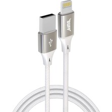 Renas Store Buff BL71 USB To Lightning 2.4A 1.2m Örgülü Data ve Şarj Kablosu (Beyaz)