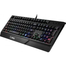 Renas Store Msı Gg Vıgor GK20 Tr Gamıng Keyboard Raınbow Arka Aydınlatma Antıghostıng Membran Sıvı Dokulmesıne Dayanıklı Oyuncu Klavyesı Turkce Q, Siyah