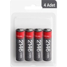 Renas Store Yesido YP88 4 Adet Şarj Edilebilir Yüksek Verimli 1430 Mah 1.5V Aa Pil - Siyah