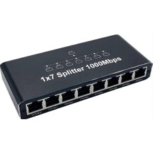 Renas Store Ethernet Splitter 1x7, Gigabit Ağ, 1000MBPS, RJ45, 8 Port, Siyah, 14CM x 6.2cm Boyutlarında