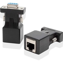 Renas Store Alfais 4349 30 M RS232 To RJ45 9 Pin Ethernet Adaptör Ekleme Ek Uzatıcı CAT5E 6 Extender Çevirici Dönüştürücü