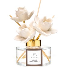 Renas Store 150 ml Seramik Gül Taşlı Bambu Çubuklu White Jasmine Oda Kokusu