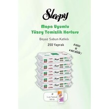 Renas Store Sleepy 250 Yaprak Beyaz Sabunlu Yer Temizlik Havlusu ve Pamuk