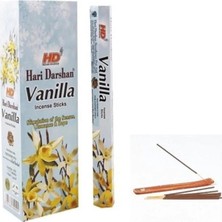 Renas Store Hari Darshan 20 Adet Tütsü Farklı Aromalar + 1 Adet Işlemeli Tütsü Kayık Hediye (Vanilla)