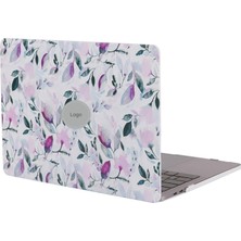 Renas Store Mcstorey MacBook Air 13 Inç Kılıf A1369 A1466 Uyumlu Mor Çiçek Desenli Hard Case Sert Koruyucu Kapak Floral Printed Laptop Case 2010-2017 Beyaz