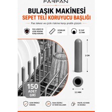Renas Store 150 Adet Gri | Bulaşık Makinesi Sepetleri Çubukları Için Birinci Sınıf Pas ve Çizilmeleri Önleyen Plastik Kapak Uçları | Tamir Seti