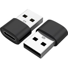 Renas Store Mcstorey USB To Type-C Çevirici Adaptör | USB Girişli Cihazlardan Type-C Kablo Kullanımı Için Tak-Çalıştır Dönüştürücü Siyah