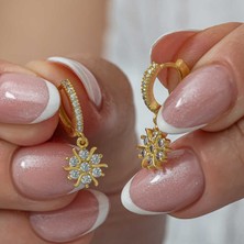 Tienda Elegante Gümüş Gold Sallantılı Güneş Kadın Küpe
