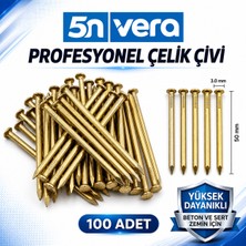 Universal Ultra Sertleştirilmiş 3-30 Çelik Çivi - Beton ve Sert Zemin Çivisi - Eğilmez Karbon Çelik (100 Adet)