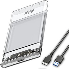 Renas Store Netac 2.5" Taşınabilir Sabit Disk Kutusu USB 3.0 Hızlı Veri Aktarımı, 5gbps Sata I/ıı/ııı Uyumluluğu, Şeffaf Kasa, WH11 Model, Yüksek Performanslı Hdd/ssd Kutu | WH11