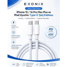 Exonix Iphone 15 / 16 Pro Max Plus ve Ipad Uyumlu Type-C Şarj Kablosu