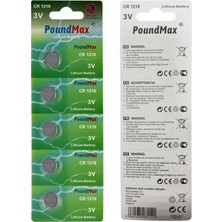 Renas Store Poundmax 1216 DL1216 3V Lityum Düğmeli Pil (5'li Paket)