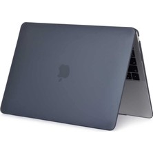 Renas Store Apple Macbook Air 13.6inç M3 A3113 ile Uyumlu Kılıf Kristal Ön Arka Şeffaf Kapak Siyah