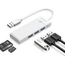 Renas Store Orico USB 3.0 To 3.0 Tf Sd Kart Okuyucu 3 Portlu USB 3.0 Çoklayıcı Adaptör Beyaz