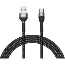 Renas Store Psr Aksesuar Siyah Siyah Shira Serisi Type-C USB Kablo 2 Metre- ile Uyumlu