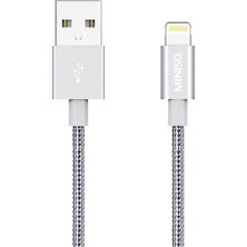 Renas Store Miniso Apple Lightning USB Şarj Kablosu 2.4A Gri