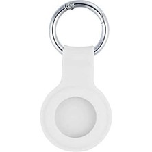 Renas Store Airtag ile Uyumlu Silikon Anahtarlık Kılıfı 01 Soft White