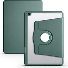 Renas Store Constraın - Apple ile Uyumlu Ipad 8. Nesil 10.2 2020 Kılıf Kalemlikli Dönebilen Standlı Kalem Şarj Bölmeli Akıllı Kapak - Yeşil