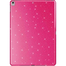 Renas Store Zore Apple ile Uyumlu iPad 10.2 2021 (9.nesil) Simli Parlak Görünümlü Tablet Koton Kılıf Pembe Koyu
