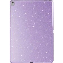 Renas Store Zore Apple ile Uyumlu iPad 10.2 2021 (9.nesil) Simli Parlak Görünümlü Tablet Koton Kılıf Lila