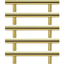 Renas Store Alteta 5 Adet (128 mm - 12.8 Cm) Gold Altın Metal Mobilya Mutfak Çekmece Dolap Kulbu Kulpu Kulpları