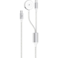 Renas Store Pd 100W Destekli Naylon Örgülü Kablo, Çoklu Şarj Kablosu USB C To C/yıldırım/manyetik Saat, Iphone, Ipad, Macbook, Galaxy ile Uyumlu