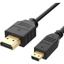Renas Store S-Link SLX-915 Micro HDMI To HDMI Kablo, 1 Metre HDMI M To Micro HDMI Type-D Kablo, 1080P Full Hd Görüntü ve Ses Aktarım Kablosu, Kamera Tablet Mini Laptop Raspberry Pi Tv Monitör Projeksiyon Uyumlu