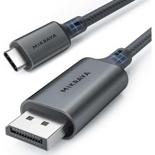 Renas Store USB C Displayport 1.4 Kablo (8K@60Hz, 4K@240Hz, 2K@360Hz) Hdr Hdcp Type C To Dp [thunderbolt 5/4/3, Dex Mode Uyumlu], iPhone 15/16/17 Pro, Macbook, iPad Pro/air, Samsung S25 Uyumlu (2 Metre)